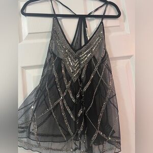 Kimchi Blue Black and Silver Embellished Top